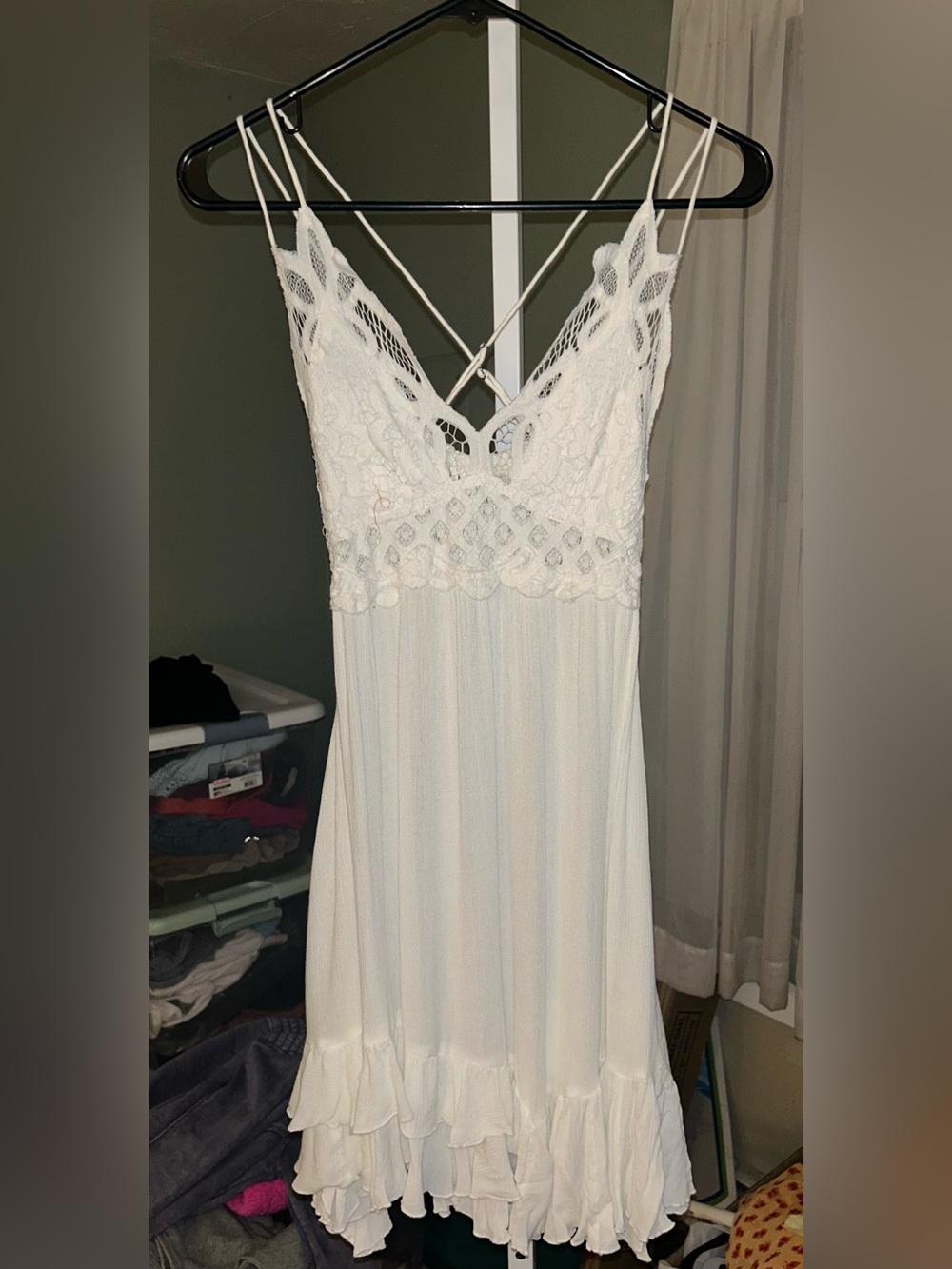 Free People White Flowing midi Sundress